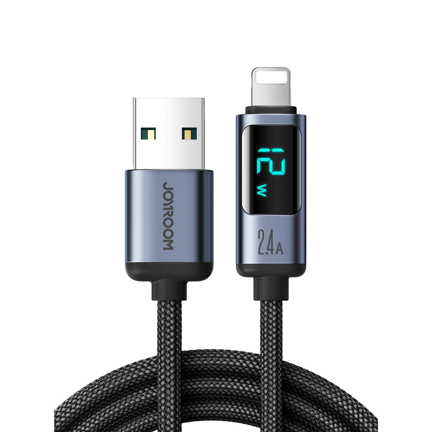Braided USB Data Cable with Display for Laptop & Phones